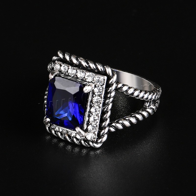 Anneau de diamant d'alliage de zinc sans nickel, avec verre, Placage de couleur argentée, normes différentes pour le choix & pour femme & avec strass, plus de couleurs à choisir, Vendu par PC