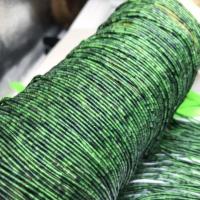 Jaspis Stein Perlen, Zylinder, poliert, DIY & satiniert, grün, 1x1mm, Länge:ca. 15 ZollInch, ca. 300PCs/Strang, verkauft von Strang