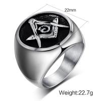 Men Stainless Steel Ring in Bulk, fashion jewelry & for man & blacken, silver color, 22mm, US Ring 