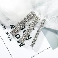 Hair Slide, Zinc Alloy, three pieces & for woman & with rhinestone, silver color 