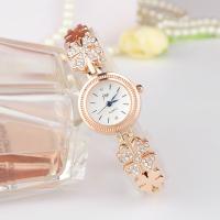 Fashion Watch Bracelet, Zinc Alloy, with Glass, Chinese movement, zinc alloy interlocking clasp, plated, waterproofless & for woman & with rhinestone Approx 7.6 Inch 