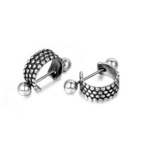 Titanium Steel Stud Earring, fashion jewelry & Unisex, 13.2mmx23.6mm 