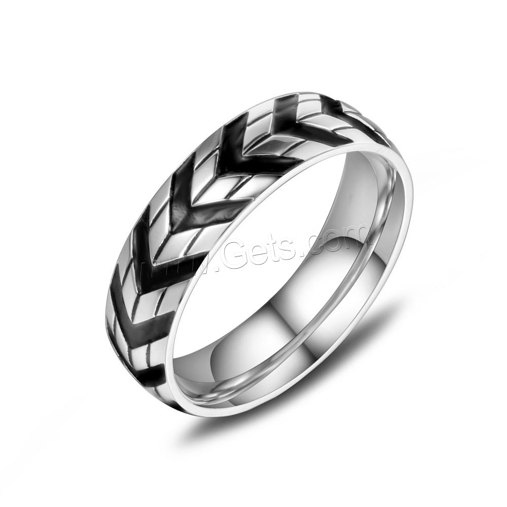 Titanium Steel Finger Ring, with enamel, Unisex & different size for choice, 5.9mm, Sold By PC