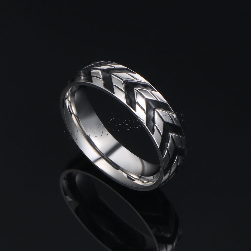 Titanium Steel Finger Ring, with enamel, Unisex & different size for choice, 5.9mm, Sold By PC