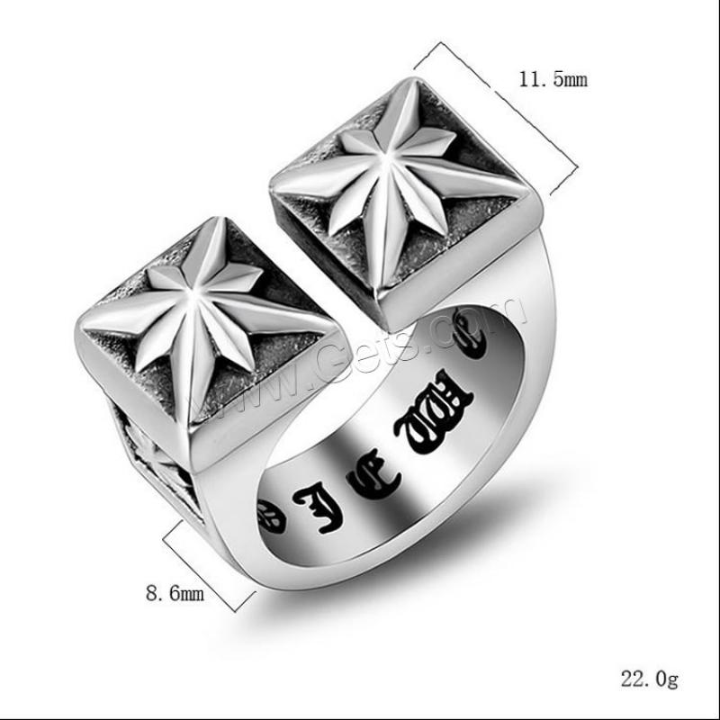 Partículas de acero Anillo de dedo Cuff, Joyería & unisexo & diverso tamaño para la opción, 11.5mmx8.6mm, Vendido por UD