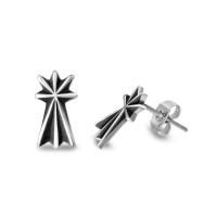 Titanium Steel Stud Earring, fashion jewelry & Unisex & blacken, 13.7mmx7.4mm 
