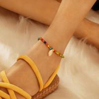 Seedbead bracelet de cheville, avec coquille, Placage, bijoux de mode & pour femme, multicolore, Vendu par brin