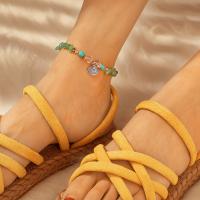 Zinc Alloy Anklet, with turquoise, plated, fashion jewelry & for woman 
