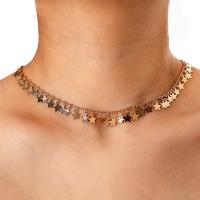 Zinc Alloy Necklace, Star, gold color plated, fashion jewelry & for woman 