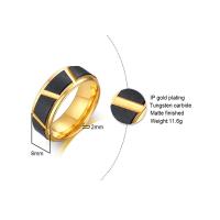 Männer Wolfram Stahl Ring in Bulk, Modeschmuck & für den Menschen, goldfarben, 2x8mm, Größe:7-12, verkauft von PC