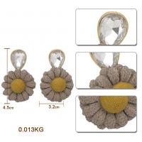 Zinc Alloy Rhinestone Drop Earring, with Cloth & for woman & with rhinestone, 3.6cmX4.4cm,3.2cmX4.5cm 