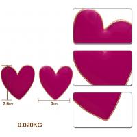 Zinc Alloy Stud Earring, with Resin, Heart, fashion jewelry & for woman 