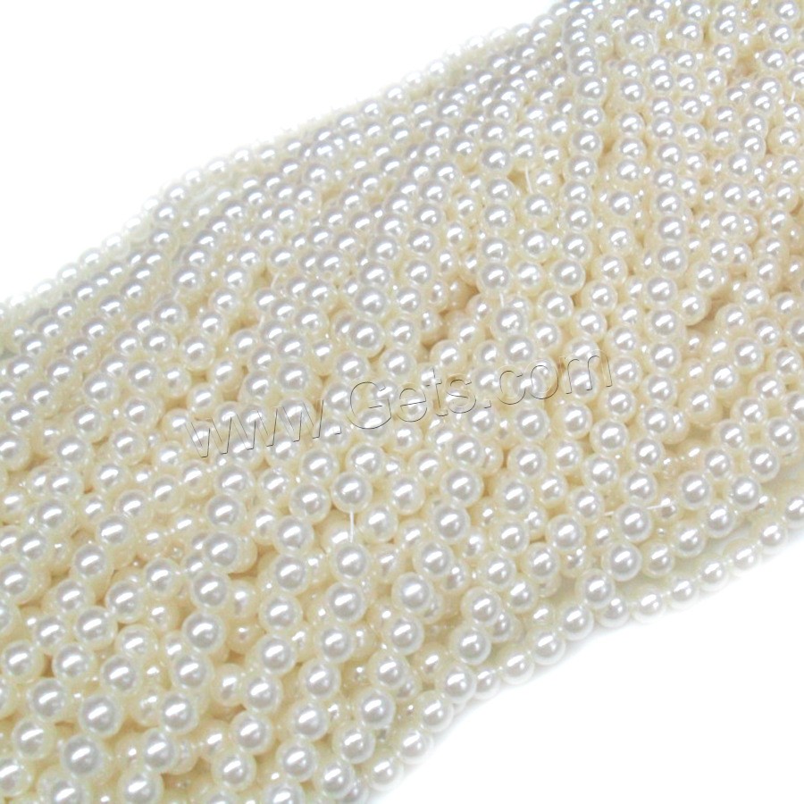 ABS Plastic Pearl Beads, Round, different size for choice & imitation pearl, more colors for choice, Sold By Bag