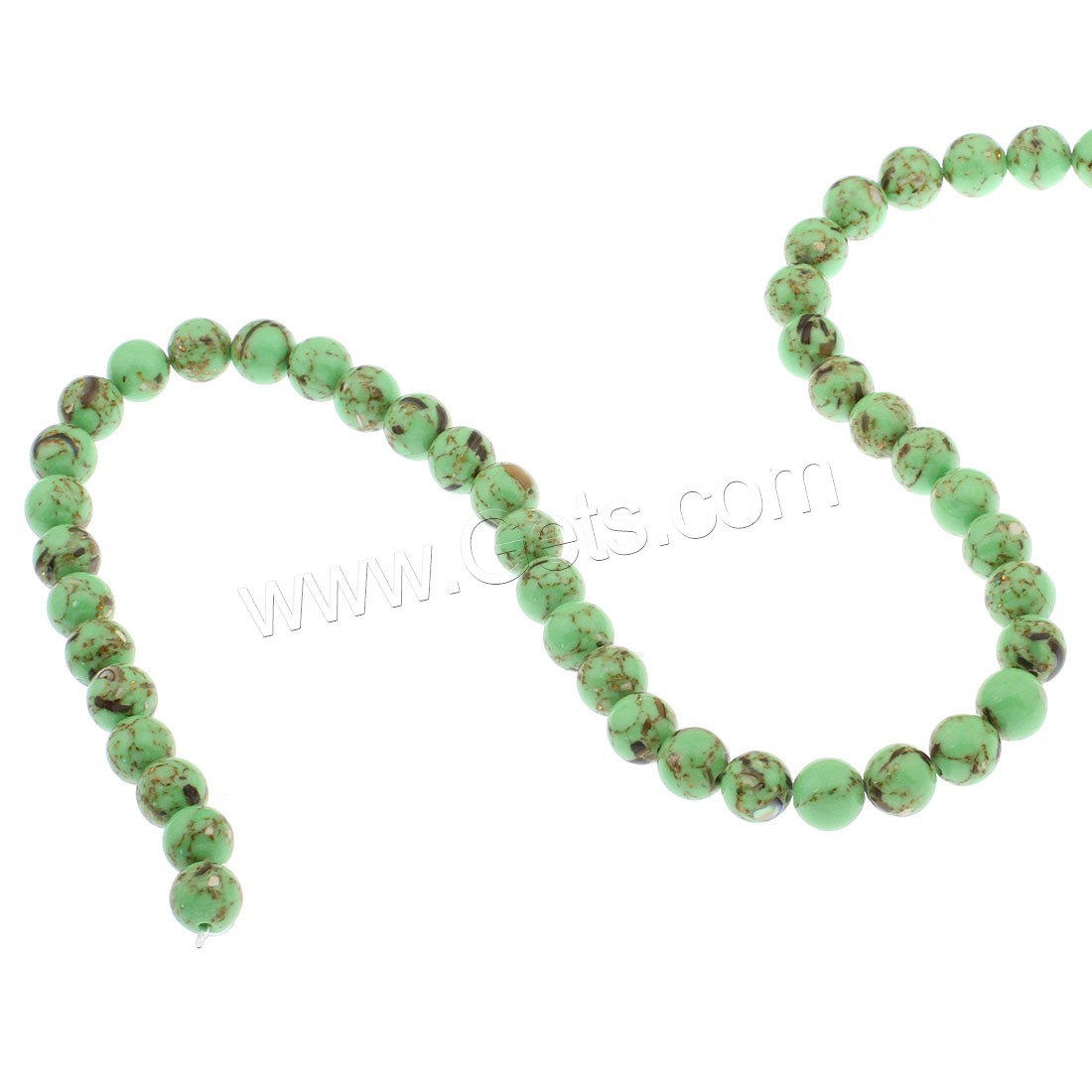Synthetische Türkis Perlen, rund, verschiedene Größen vorhanden, keine, Bohrung:ca. 1mm, verkauft von Tasche