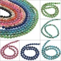 Synthetische Türkis Perlen, rund, verschiedene Größen vorhanden, keine, Bohrung:ca. 1mm, verkauft von Tasche