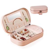 PU Leather Jewelry Set Box, with Flocking Fabric, Rectangle, portable & multilayer & detachable 