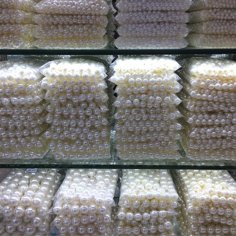 ABS Plastic Pearl Beads, Round, different size for choice, white, Hole:Approx 1mm, Sold By KG