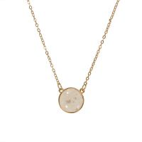 Shell Zinc Alloy Necklace, with Shell, plated, random style & oval chain & for woman & enamel, mixed colors Approx 15 Inch 