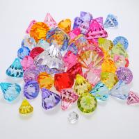 Acryl Schmuck Perlen, Raute, Spritzgießen, verschiedene Größen vorhanden, gemischte Farben, Bohrung:ca. 1mm, verkauft von Tasche