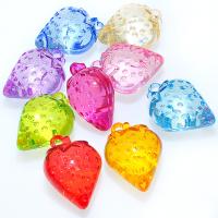 Acrylic Jewelry Pendant, Strawberry, injection moulding, mixed colors Approx 1mm, Approx 