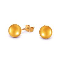 Titanium Steel Stud Earring, real gold plated, fashion jewelry & Unisex, 16mmx6mm 