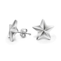Titanium Steel Stud Earring, Star, real silver plated, fashion jewelry & Unisex, 11mm 