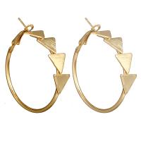 Zinc Alloy Hoop Earring, plated, fashion jewelry & for woman, golden, 40*40mm 
