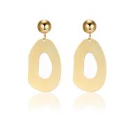 Zinc Alloy Drop Earring, stainless steel post pin, gold color plated, fashion jewelry & for woman, 37*79mm 