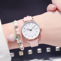 Мода Часы браслет, Искусственная кожа, цинковый сплав пряжкой, Другое покрытие, Женский, Случайный цвет, длина:7.5 дюймовый, продается PC