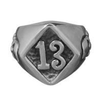 Men Stainless Steel Ring in Bulk, with number pattern & for man & blacken, 20.5mm, US Ring 