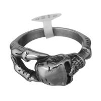 Men Stainless Steel Ring in Bulk, Skull, fashion jewelry & for man & blacken, 13.5mm 