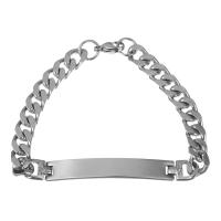 Stainless Steel Bracelet, curb chain & for man, original color 8mm Approx 8 Inch 