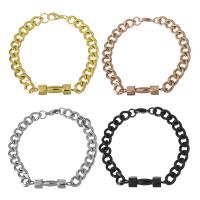 Stainless Steel Chain Bracelets, plated, Unisex & curb chain 9mm Approx 8.5 Inch 