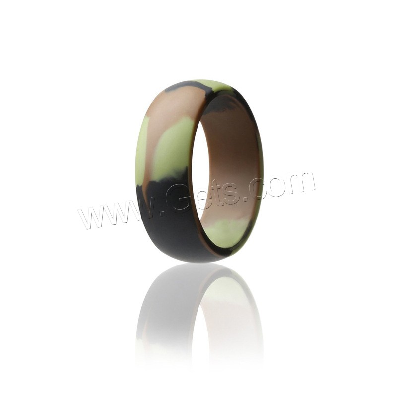 Silicone Ring Set, 5 pieces & Unisex & different size for choice, mixed colors, 8mm, 2.8mm, US Ring Size:6-12, Sold By Set