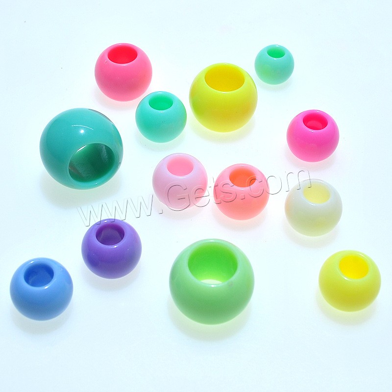 Acrylic Jewelry Beads, Round, injection moulding, different size for choice, more colors for choice, Hole:Approx 4-9.5mm, Sold By KG