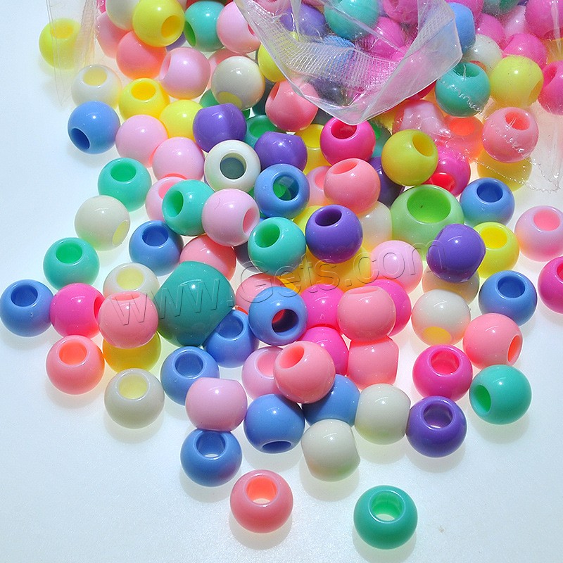 Acrylic Jewelry Beads, Round, injection moulding, different size for choice, more colors for choice, Hole:Approx 4-9.5mm, Sold By KG