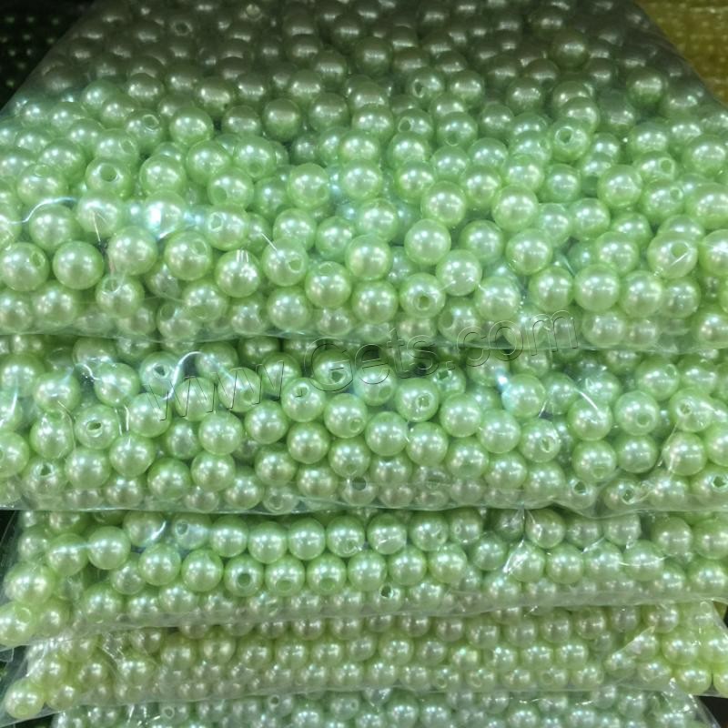 ABS Plastic Pearl Beads, Round, plated, different size for choice, more colors for choice, Hole:Approx 1mm, Sold By KG