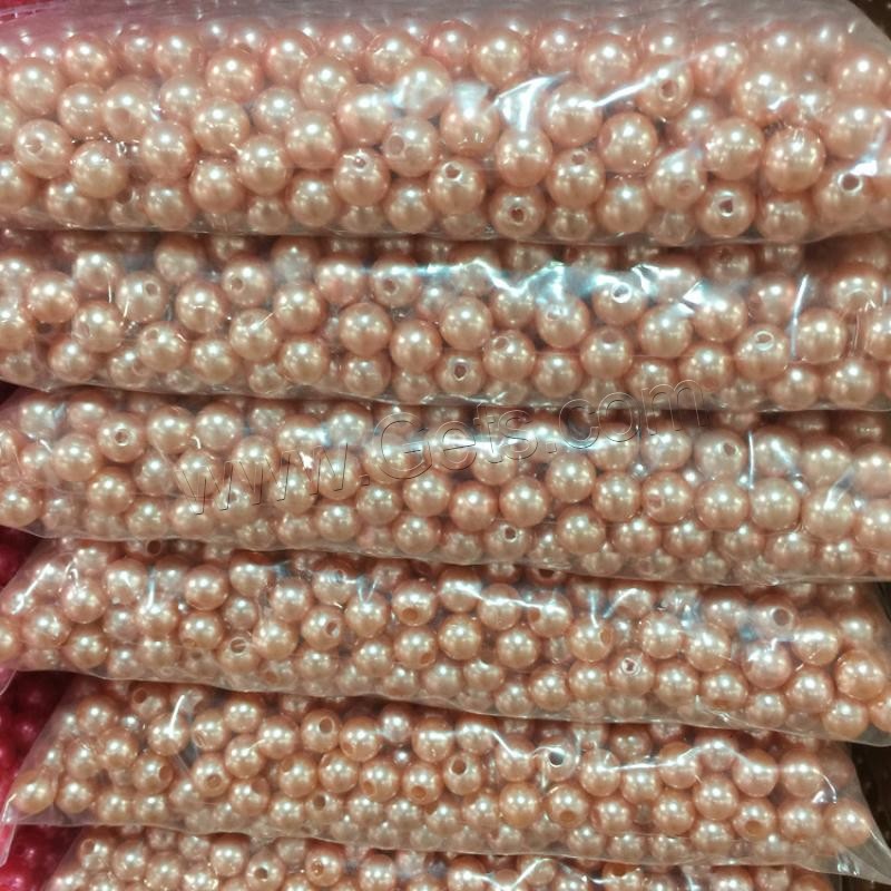 ABS Plastic Pearl Beads, Round, plated, different size for choice, more colors for choice, Hole:Approx 1mm, Sold By KG