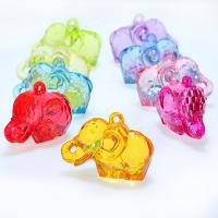 Acrylic Jewelry Pendant, Elephant, injection moulding, mixed colors Approx 1mm, Approx 