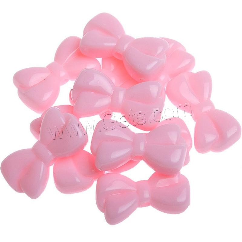Acrylic Jewelry Beads, Bowknot, injection moulding, different size for choice, more colors for choice, Hole:Approx 1mm, Sold By Bag