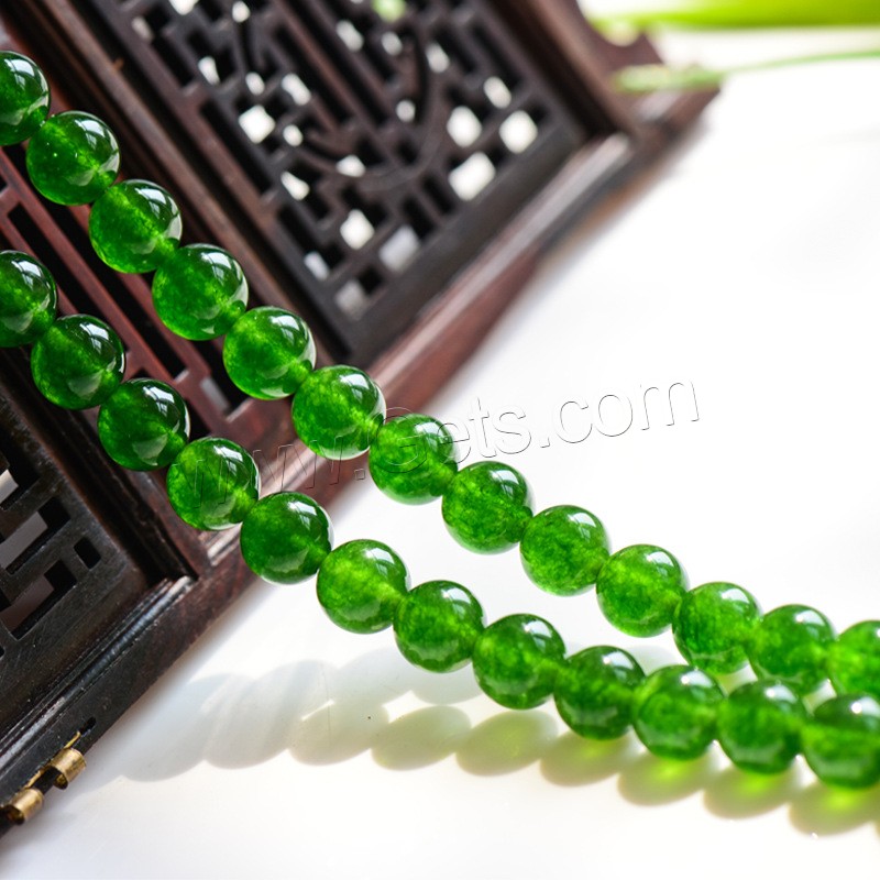 Jaspis Stein Perlen, rund, poliert, DIY & verschiedene Größen vorhanden, grün, Grade AAAAA, Länge:ca. 15 ZollInch, verkauft von Strang