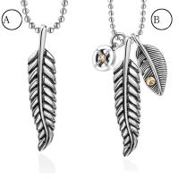 Titanium Steel Pendants, Feather, fashion jewelry 