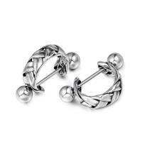 Titanium Steel Stud Earring, with enamel, fashion jewelry & Unisex, 13.2mmx5.2mm 