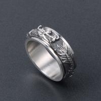 Titanium Steel Finger Ring, rotatable & punk style & for man, 7.8mm 