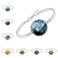 alliage de zinc bracelet, avec verre, Placage, temps bijou bijoux & unisexe & styles différents pour le choix, Vendu par brin