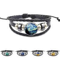 cuir PU bracelet, avec verre & alliage de zinc, Placage, temps bijou bijoux & unisexe & styles différents pour le choix .5 pouce Vendu par lot