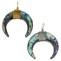 Brass Jewelry Pendants, with Abalone Shell, plated Approx 4.5mm 