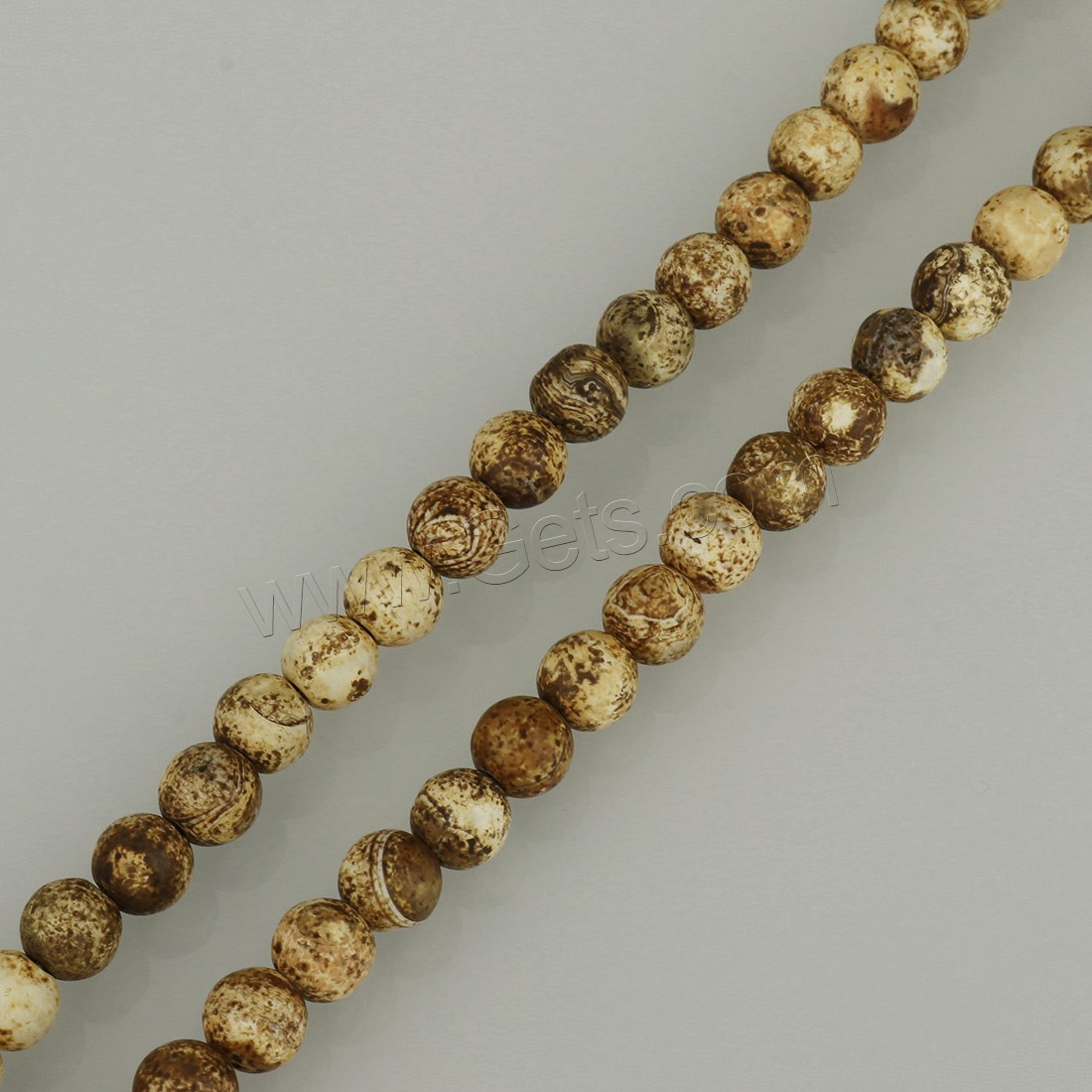 Natürliche Holz Achat Perlen, rund, verschiedene Größen vorhanden & satiniert, Bohrung:ca. 1-1.2mm, Länge:ca. 15 ZollInch, verkauft von Strang