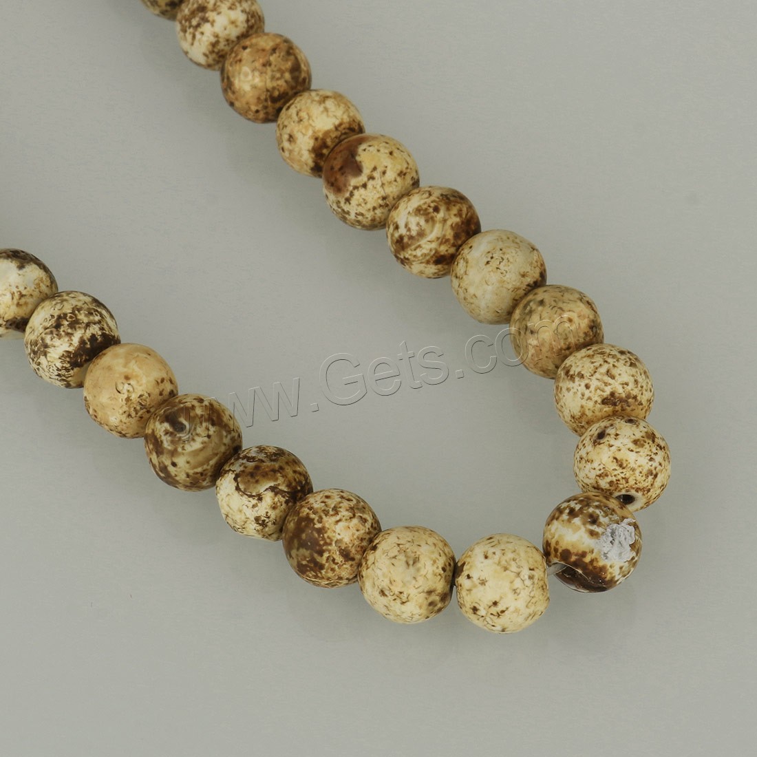 Natürliche Holz Achat Perlen, rund, verschiedene Größen vorhanden & satiniert, Bohrung:ca. 1-1.2mm, Länge:ca. 15 ZollInch, verkauft von Strang