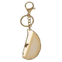 Agate Key Clasp, with Iron, gold color plated, fashion jewelry 132mm 30mm 